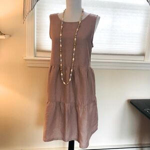 C&C California 100% Linen Tired Sleeveless Dress size medium